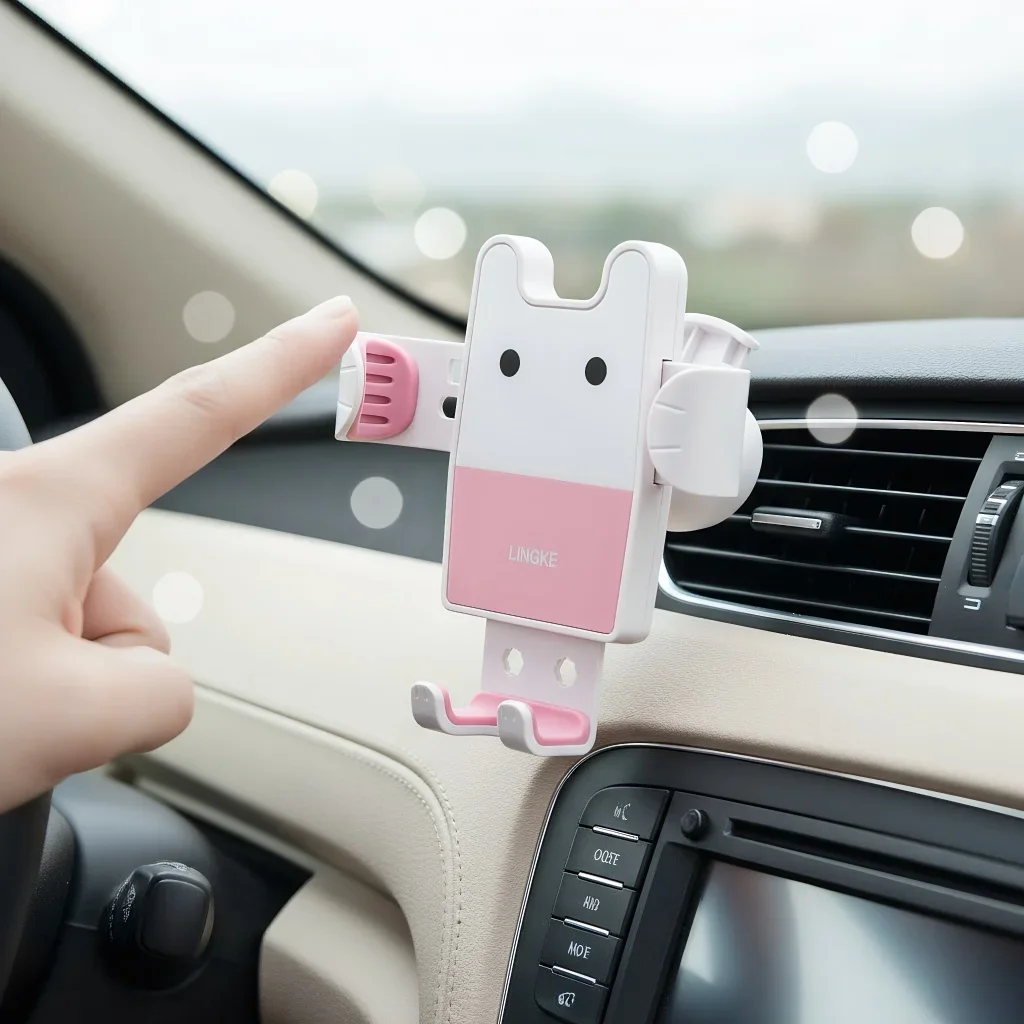 

1pc Rabbit Style Car Phone Holder - Cartoon Kawaii Cute Auto Phone Mount