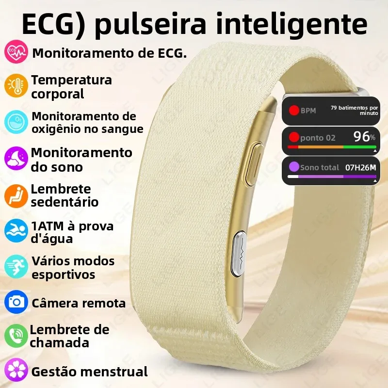 Homens relógio inteligente ecg saúde pressão arterial monitor de sono detecção queda bluetooth pulseira inteligente feminino esporte banda rastreador fitness