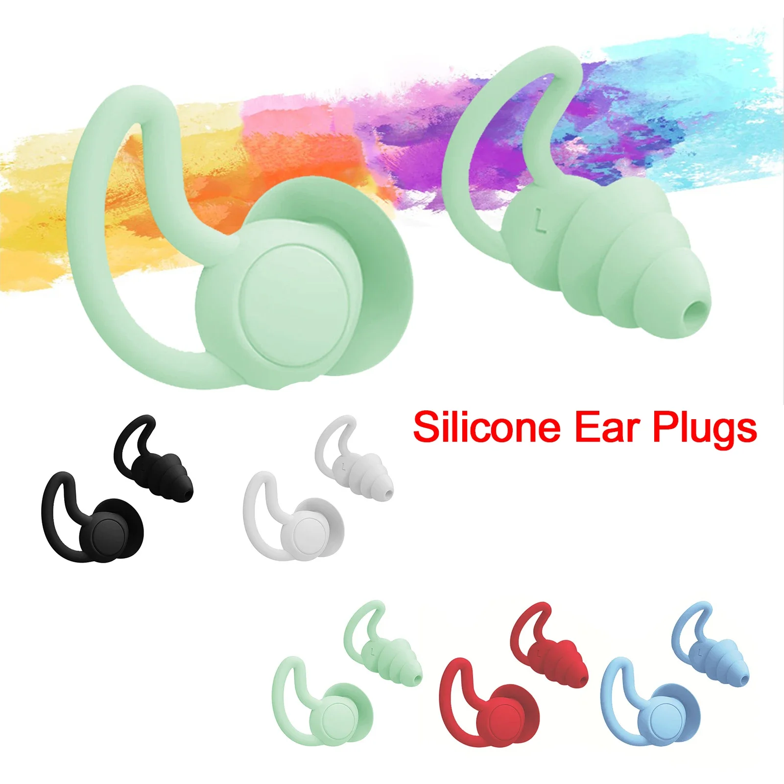 

Silicone Sleeping Ear Plugs Sound Insulation Ear Protection Anti-Noise Plug Sleep Noise Reduction Swim Waterproof Earplugs