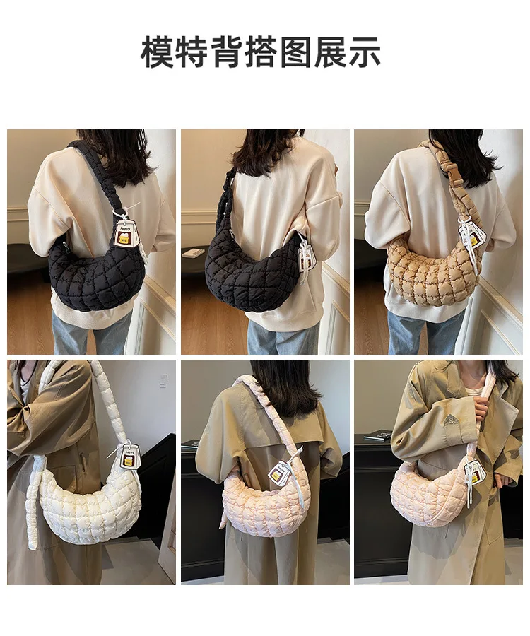 

2025 Puffy Cloud Bag, Japanese Style Small Crossbody Bag, Quilted Shoulder Purse for Women, Soft Minimalist Day Bag
