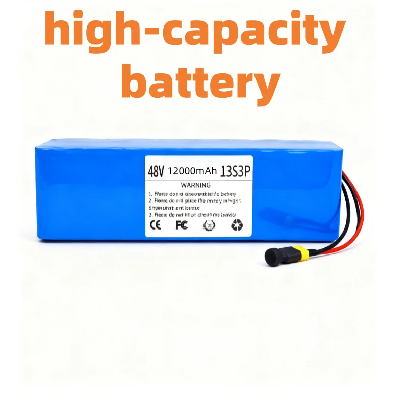 

New Arrival 48V 12Ah/ 14000mAh 13S3P Lithium Ion Battery Pack with Charger Genuine Cells Stable Output for Bike Scooter XT60