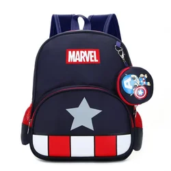 Marvel SuperHero Kinderrucksack Kindergartenkinder Cartoon Captain America Iron Man Bedruckte Schultasche mit großer Kapazität