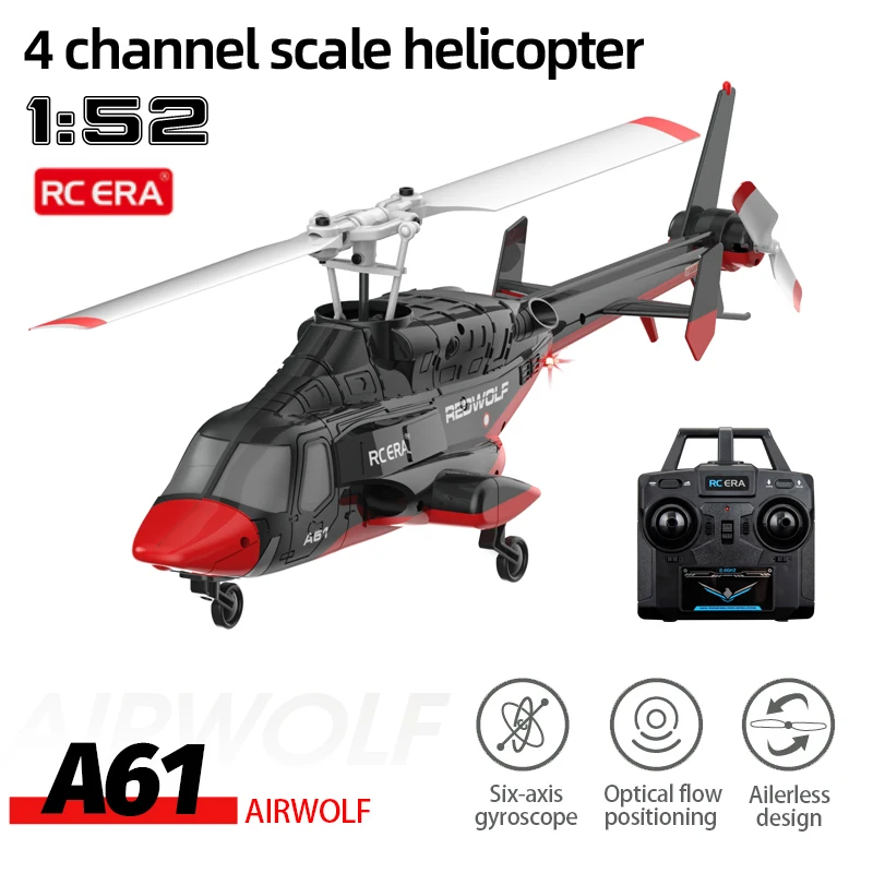 RC ERA Helicopter A61 2.4G 6-Aixs Gyroscope 4CH Altitude Hold Optical Flow Brushless Remote Control Helicopter Toy For Kid Adult