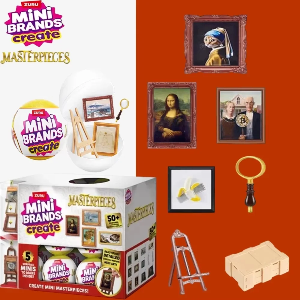 Zuru Mini Brands Create Masterpieces Série 5 Surprise Minis – Figurines Miniatures de Peintures Célèbres – Jouet de Collection – Mini Ornement