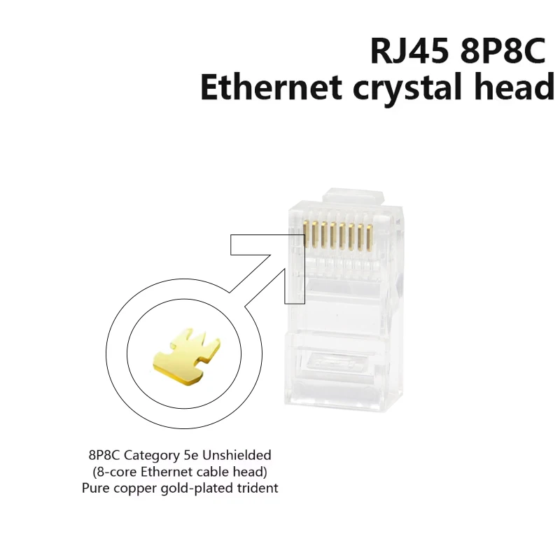 【20PCS】4Pin 6Pin 8Pin Cable End Connectors Plugs telephone connector internet connector RJ9 4P4C RJ11 6P4C 6P6C  8P8C Crystal