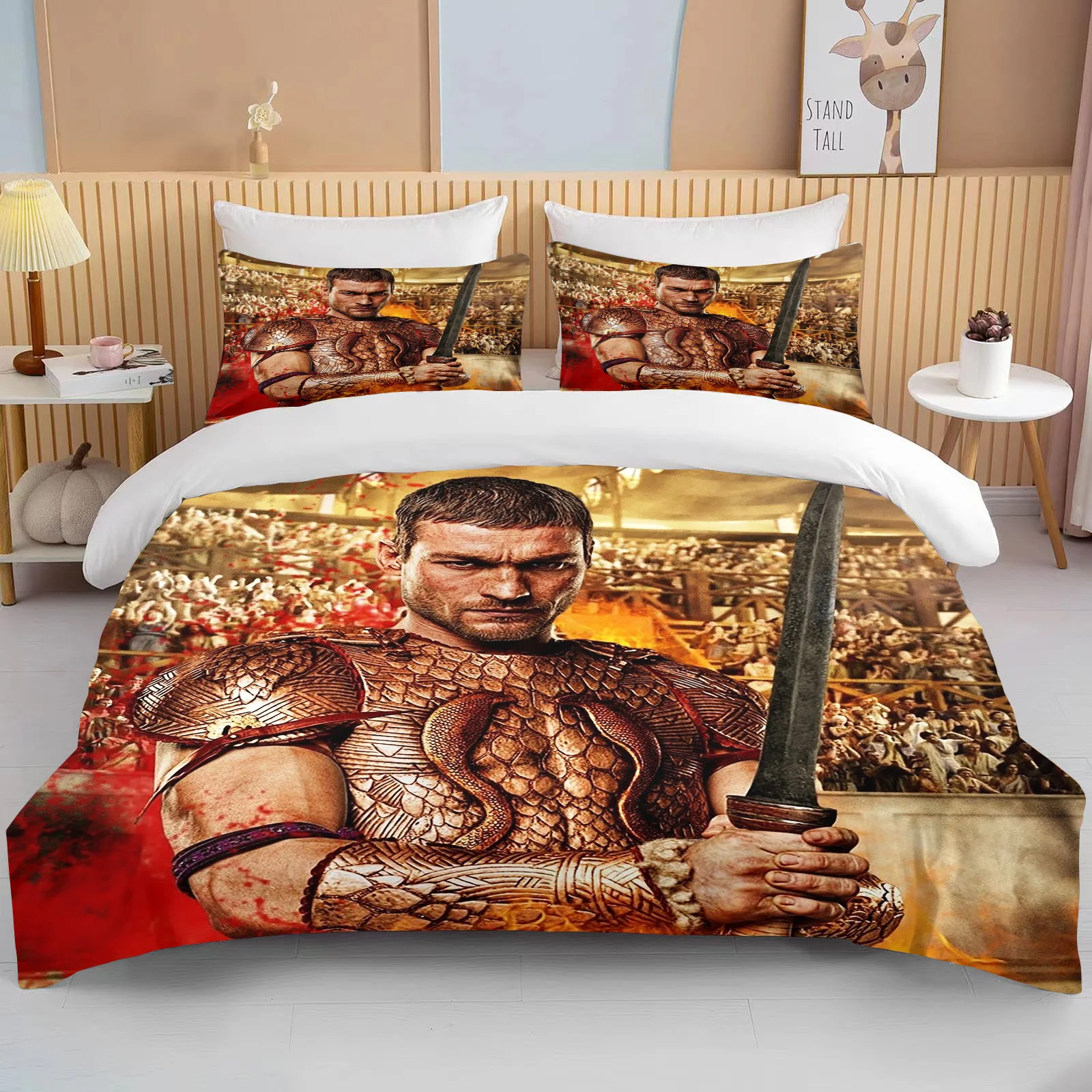 Ancient Rome Gladiator Bedding Set Duvet Cover Warrior Warrior Single Adult Twin Full Queen Adult Household Bed Three Piece Set