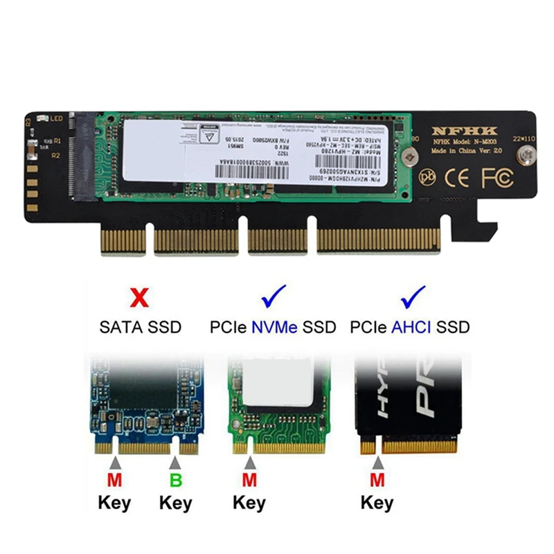 Nvme M.2 NGFF SSD To Pcie X4 To Nvme M.2 Adapter Card Converter SSD Hard Disk Reading Test Card