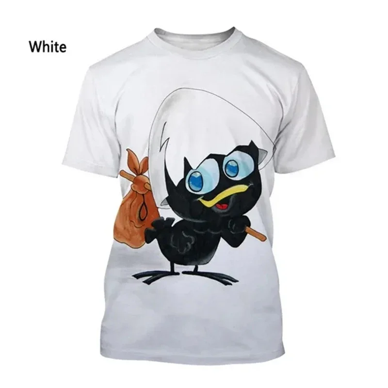 

New Summer Fashion Cartoon Calimero 3D Print T-shirt Maternity wear Women's Casual Short-sleeved Cute Round Neck Tops Designer