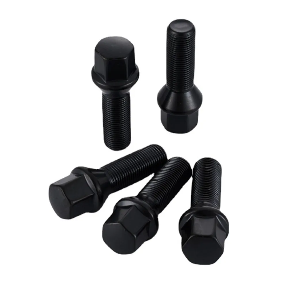 M14x1.25/M14x1.5 Black Wheel  Lug Bolts  17mm  hex 35mm/ 40mm/28mm Shank Length Cone Seat  Wheel Bolts