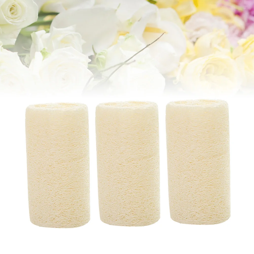 3 قطعة اللوف الطبيعي الإسفنج لطيف التقشير منشفة استحمام السلس الجلد المطهر لينة الجسم الغسيل دش بوف اللوف الإسفنج منصات