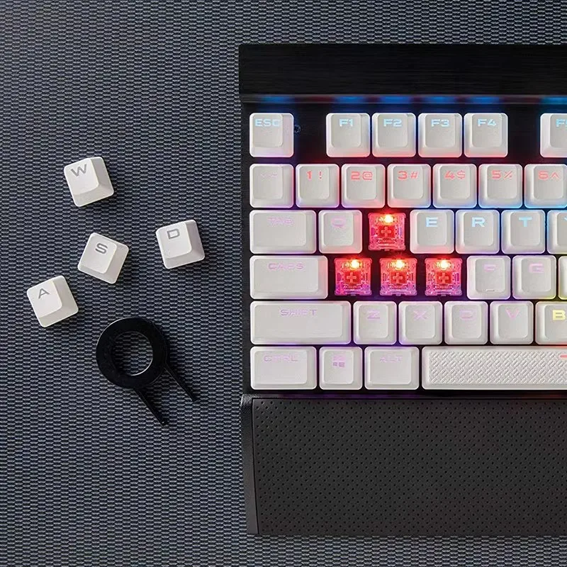 

104 клавиши, белые колпачки для клавиш из ПБТ для Corsair K70/K95/K63/K65 RGB/STRAFE, колпачки для клавиш с подсветкой RGB, матовая текстура, износостойкие, американская версия