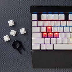 104 Keys White PBT Keycaps For Corsair K70/K95/K63/K65 RGB/STRAFE RGB Backlight Key Caps Matte Texture Wear Resistant US Version