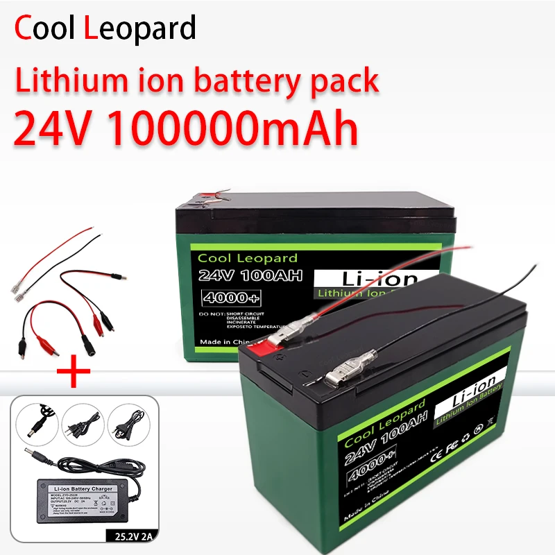 

24V 100Ah Rechargeable 18650 Lithium Battery Pack,for Electric Vehicle Solar Storage LED Lamp Replacement Li-ion Battery