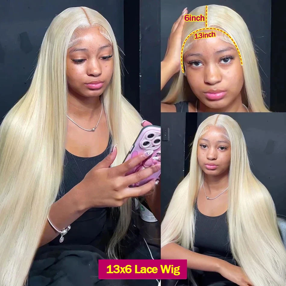 12A Full 13x6 Lace Frontal Wig HD 613 Lace Front Wig Human Hair Transparent Blonde Colored Glueless Lace Front Wigs Human Hair