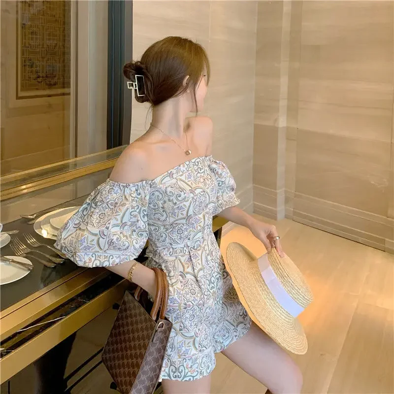 

Sexy Women's Short Sets 2 Pieces Pocket Work Wear Print Outfit Light Trends Chic and Elegant Promotion Conjoined Female Shorts