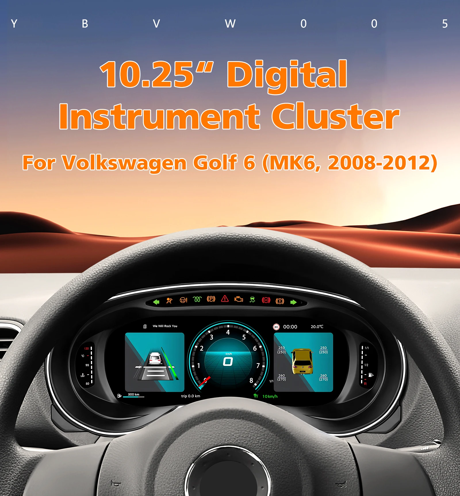 Digital Virtual Cockpit Speedometer Instrument Cluster Gauge Panel For Volkswagen VW Golf 6 MK6 2008‑2012 Carplay Dashboard