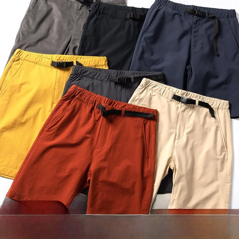 Men's Functional Shorts Elastic Waist Buckle High Elasticity Waterproof Dirtproof Breathable All Weather Casual Fashion City ...
