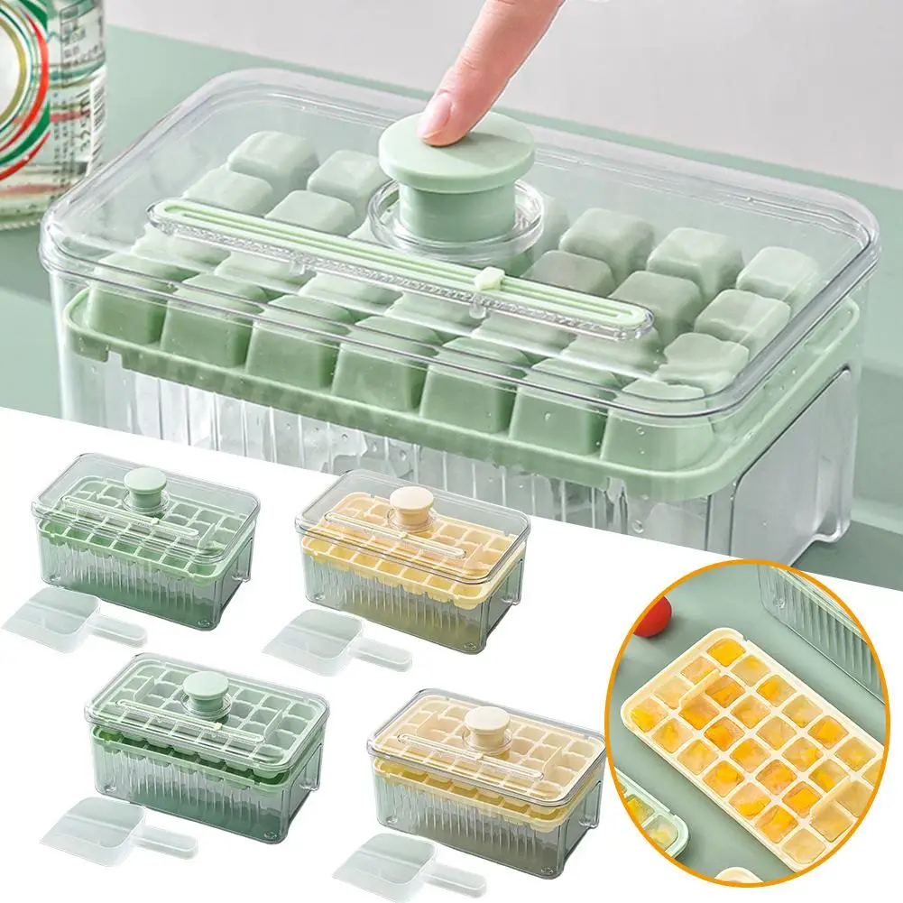 Molde para cubitos de hielo de 28/56 rejillas, modelo de caja de hielo para el hogar, bandeja de hielo, herramientas de prensado de cócteles, congelación de whisky de verano K4n0