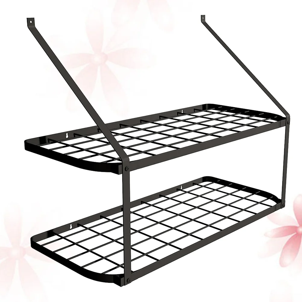 

Kitchen Rack for Finishing Stand Wall Mount Double Layer Storage Racks Dishes Shelf