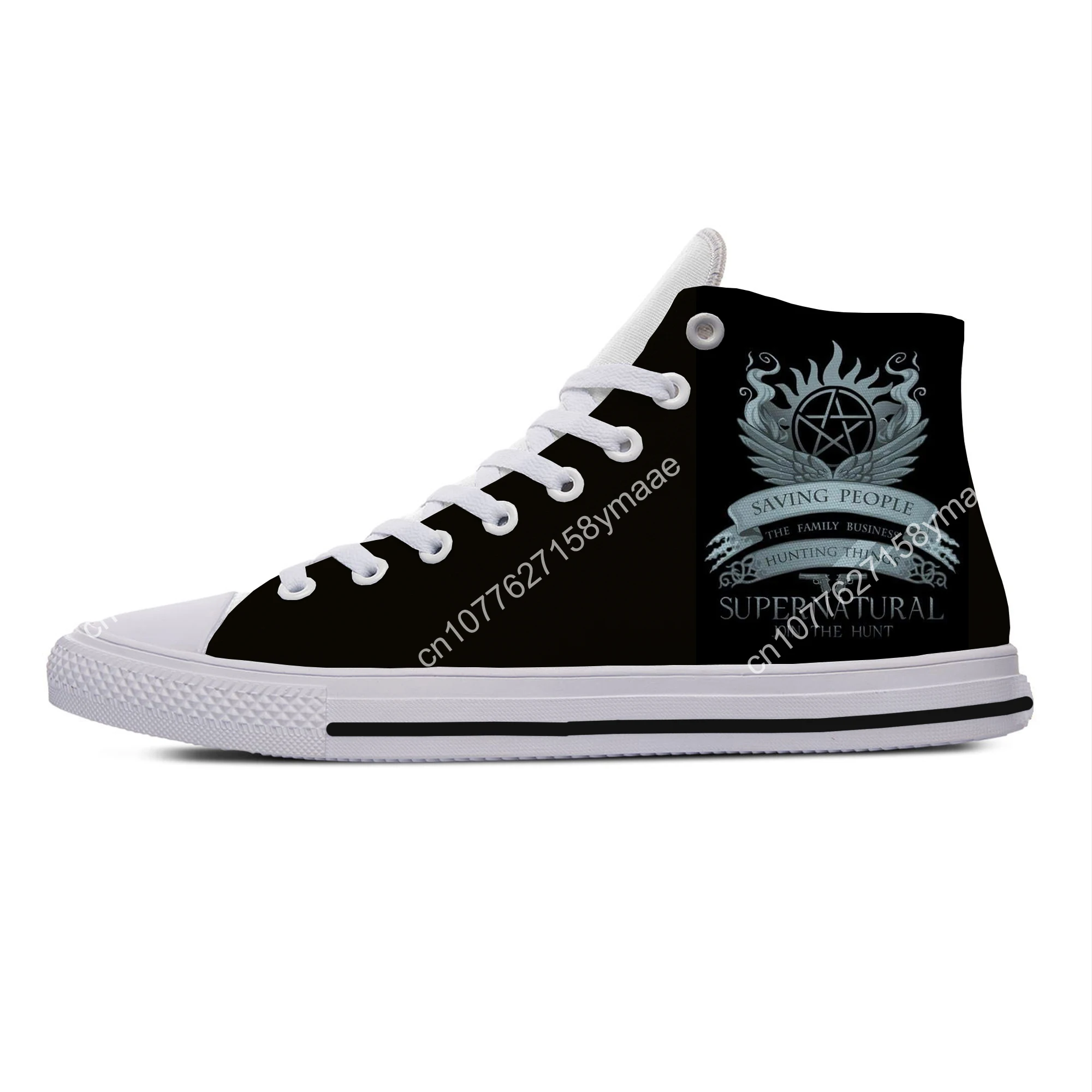 Hot New Supernatural Winchester Brothers Novelty Design Lightweight High Top Canvas Shoes Men Women Casual Breathable Sneakers