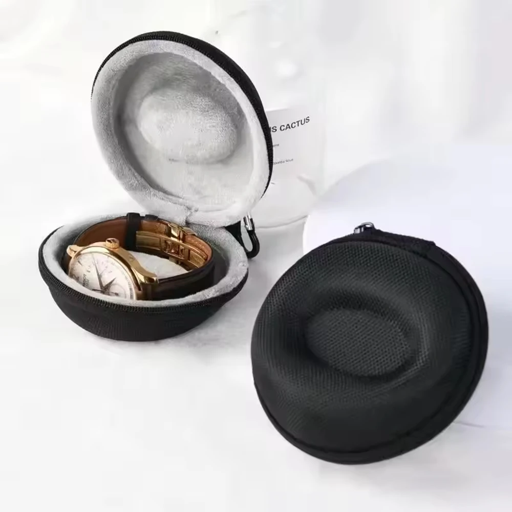 1PCS Portable EVA Watch Travel Case Waterproof Shock & Impact-resistant Zippered Watch Storage Box for Wristwatches Smartwatches