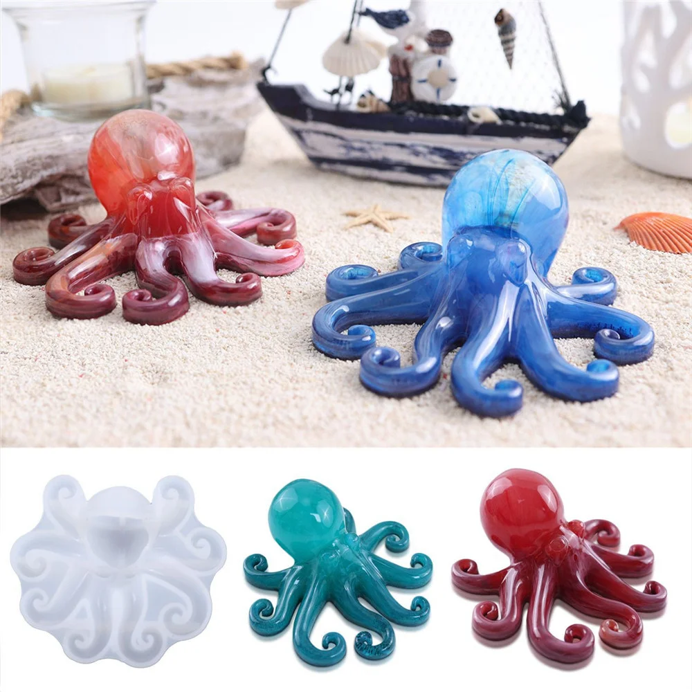 DIY 3D Octopus Candle Mold Handmade Aromatherapy Soy Wax Candle Silicone Mold Chocolate Cake Making UV Epoxy Resin Soap Molds