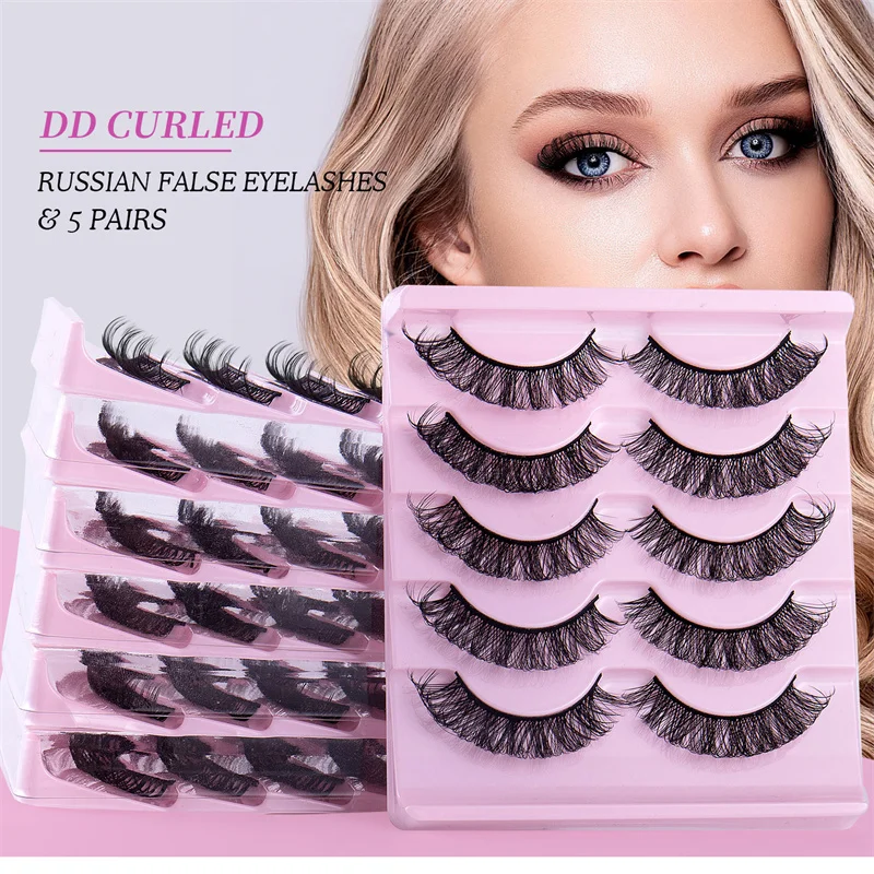Multiple Styles Perfect Radian without Eye-Catching Magnifying both eyes 5 Pairs Fake Eyelashes