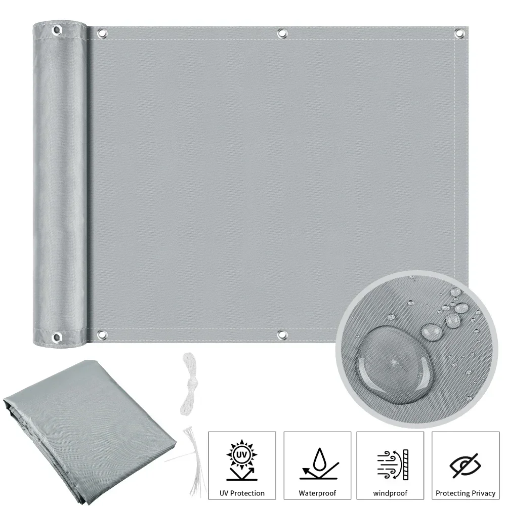 Balkon Privacy Schaduwdoek Waterdicht Hek Zonnescherm Netting 95% UV-bescherming voor Tuin Onderdak Dek Veranda Reling Zwembad Decor
