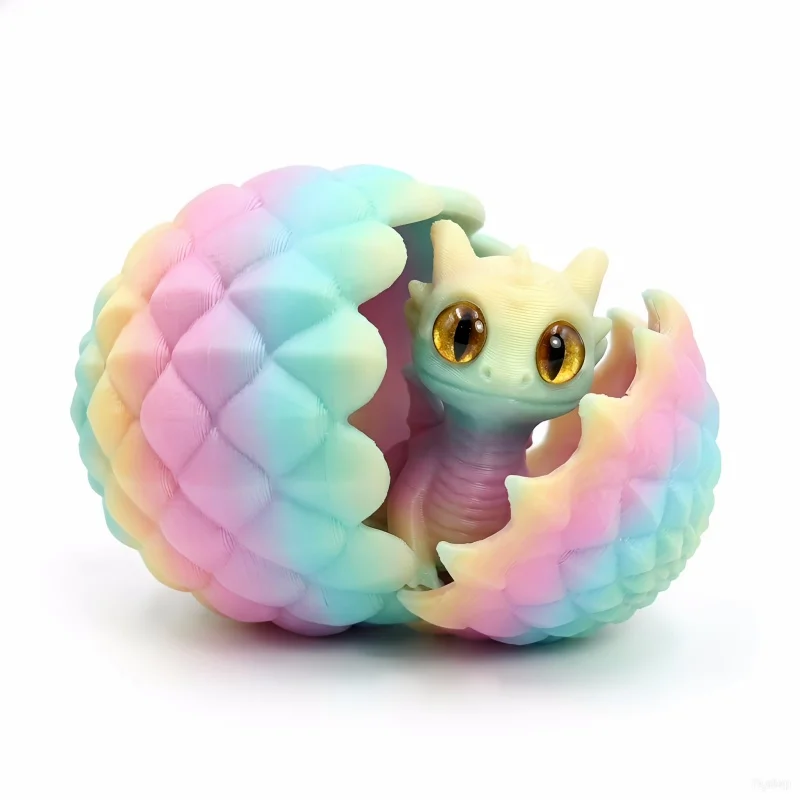 3D Printed Dinosaur Egg Flip Lid Creative Home Desktop Ornament Unique Gift for Children Birthday Party Favors Surprise Toy