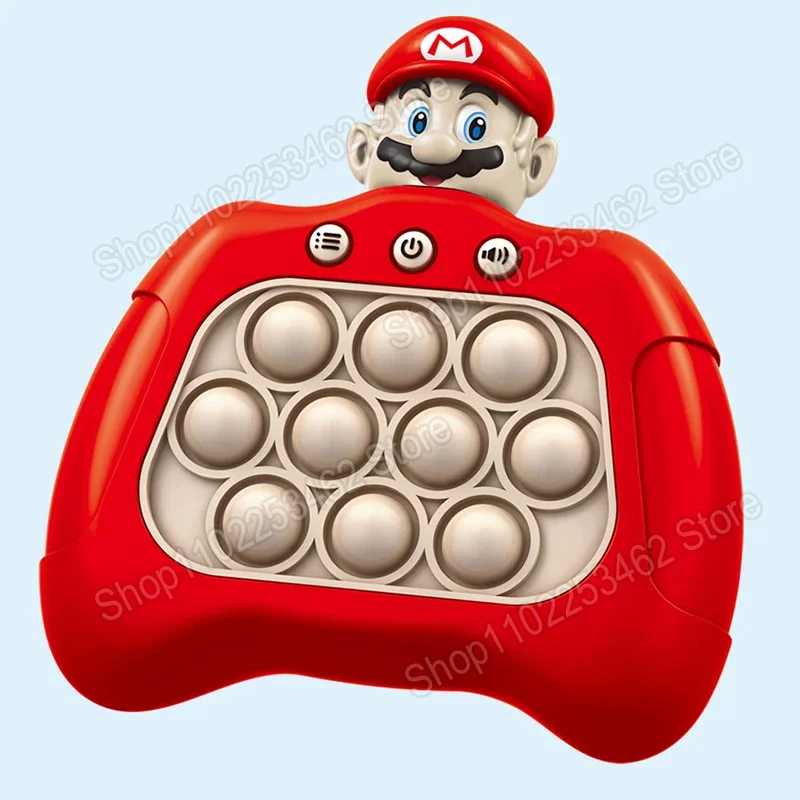 Super Mario Bros Toys Cartoon Mario Luigi Anime Figures Quick Push Game Console Puzzle Press Toys Kawaii Kids Birthday Gifts