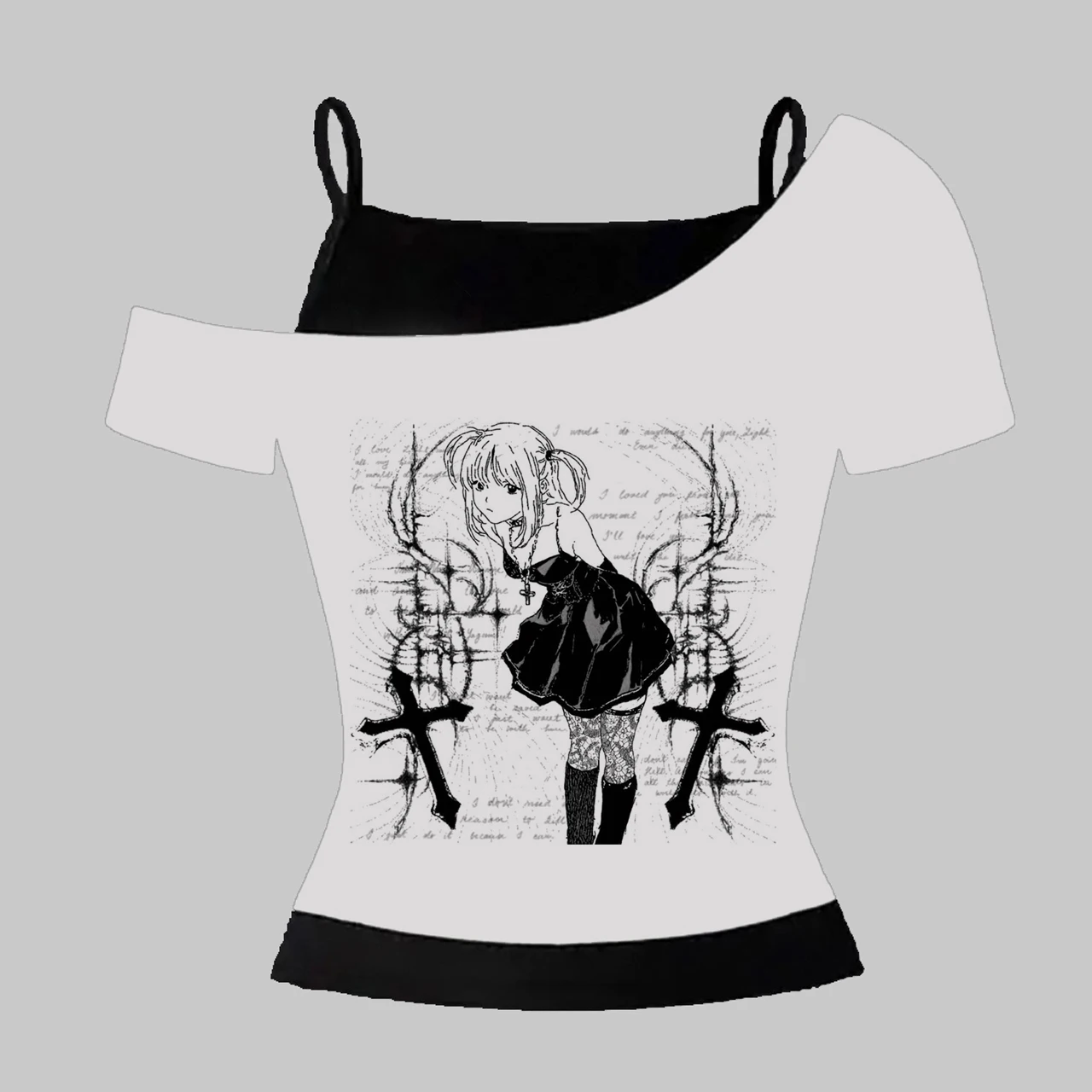 Y2k Women 90s Vintage Clothes Clothing Baby Tees Tops Women's T-shirts Goth Anime Girl printing Emo Kpop Goth Baby Tees Harajuku