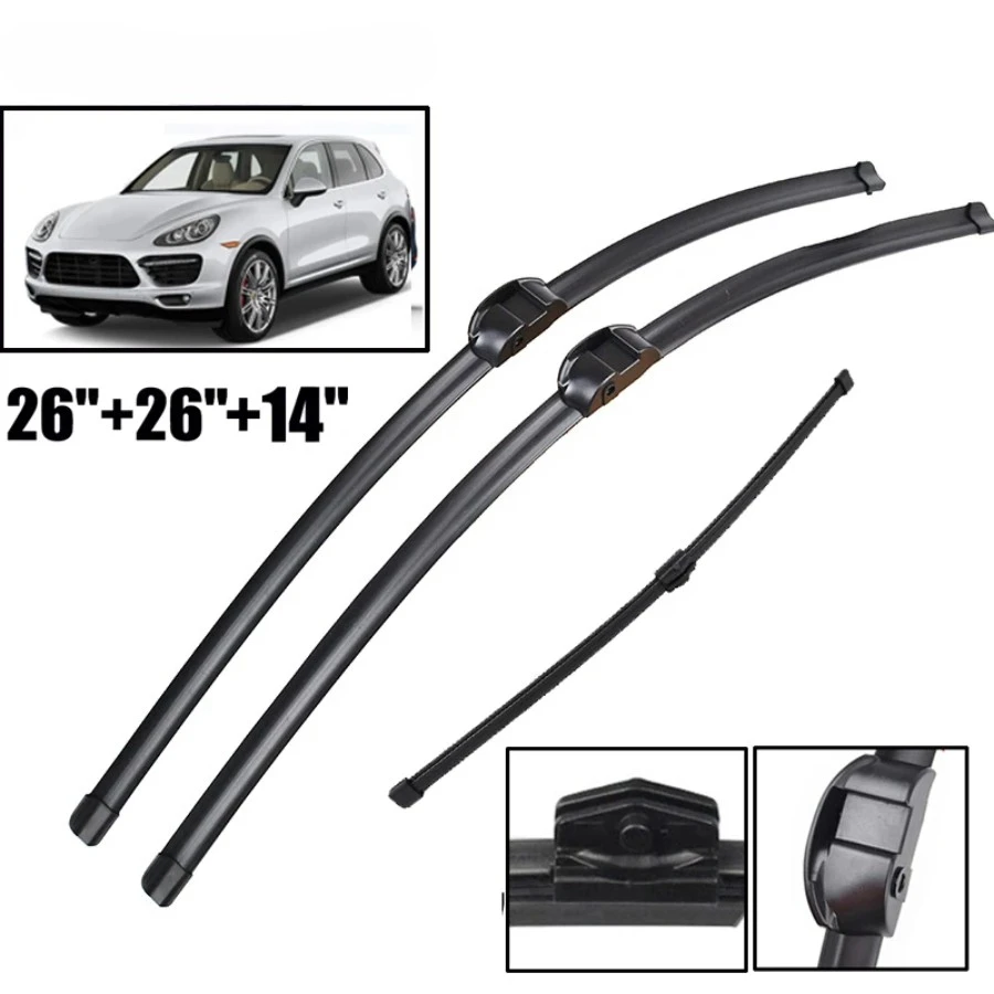 Car Wiper Front Rear Wiper Blades For Porsche Cayenne 2010 - 2017 Windshield Windscreen Window Rain Brush Car maintenance parts