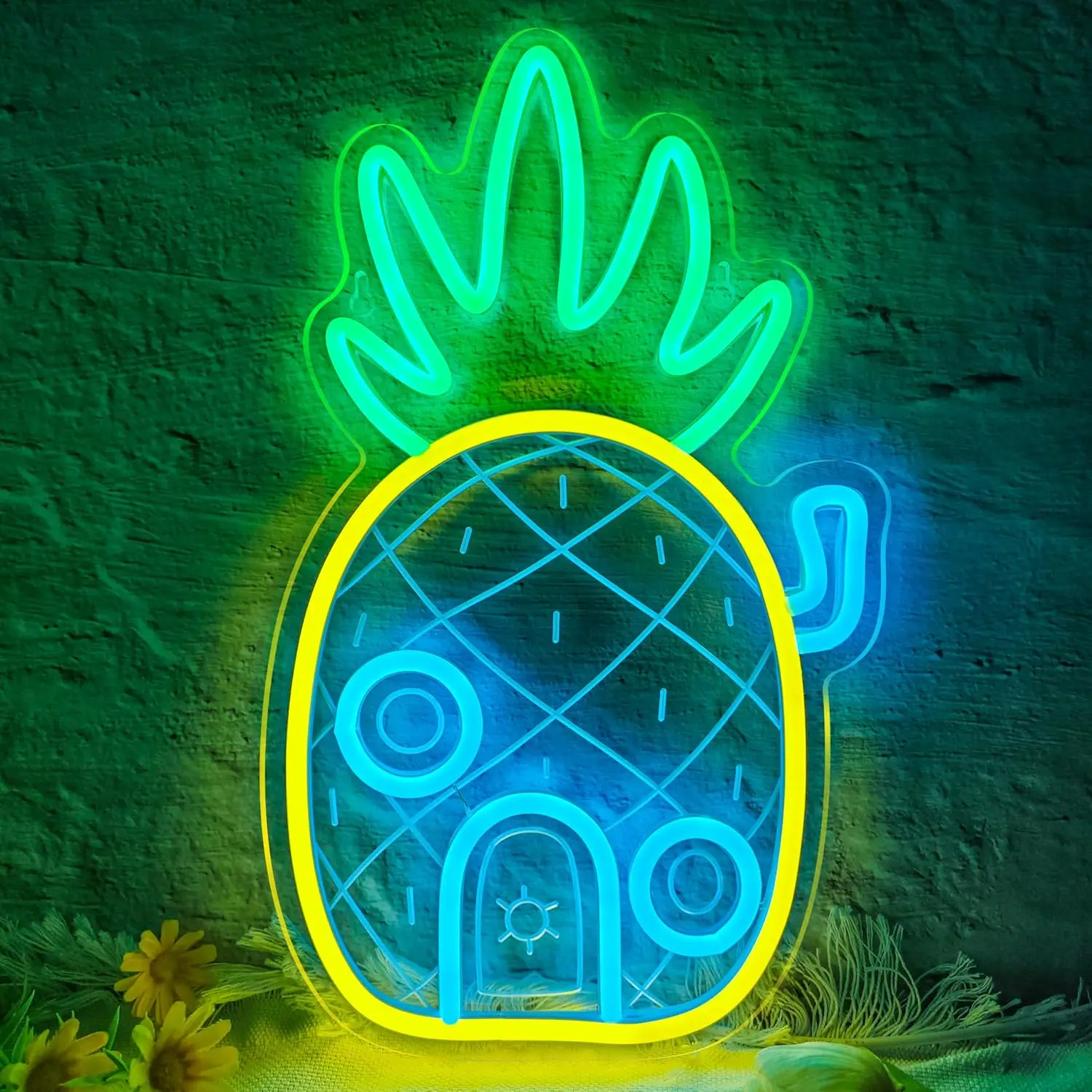 Pineapple House Neon Sign Tropical Fruit LED Wall Art USB Powered  Decor Home Bar Lover Novelty Gift Hanging Light