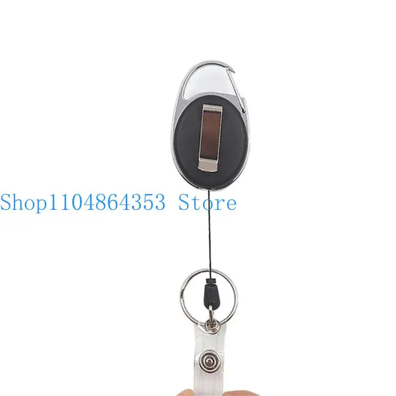 652F Retractable Badge Holder with Carabiner Clip Vertical Card Protectors for Convenient Use in Offices and Campuses