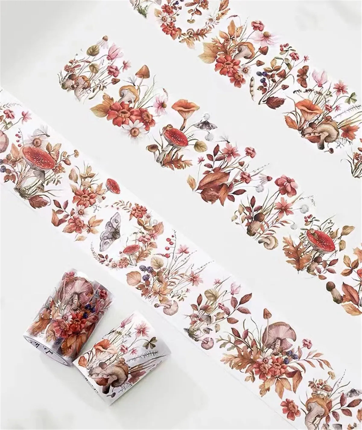 Vintage Autumn Mountains Plains Floral Washi PET Tape for Planner Card Making DIY Scrapbooking Plan Decorative Sticker