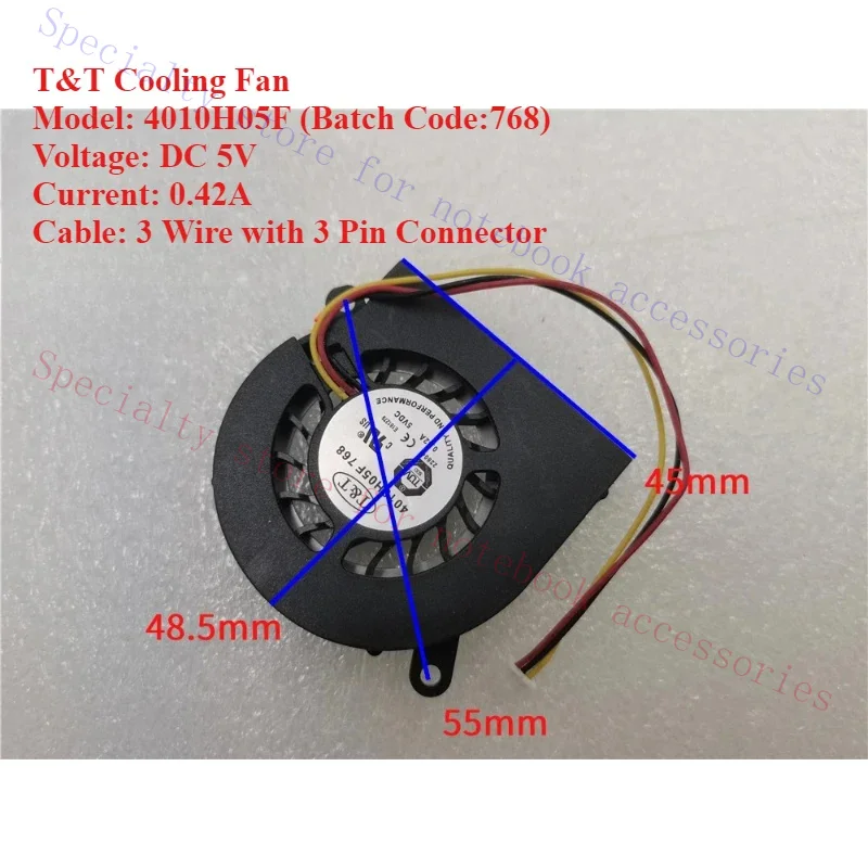 cooling fan for 4010H05F 768  EFC04A05L 5V 4CM DBM5010S 3PIN Video Card VGA Cooler Giada N10 N16 n18 MINI Micro computer fan