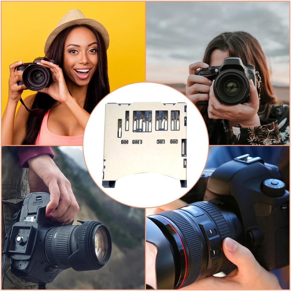 Slot para cartão sd, leitor de cartões, montagem de reparo, slots de leitura de memória, peça profissional de substituição para nikon d3200 d5200