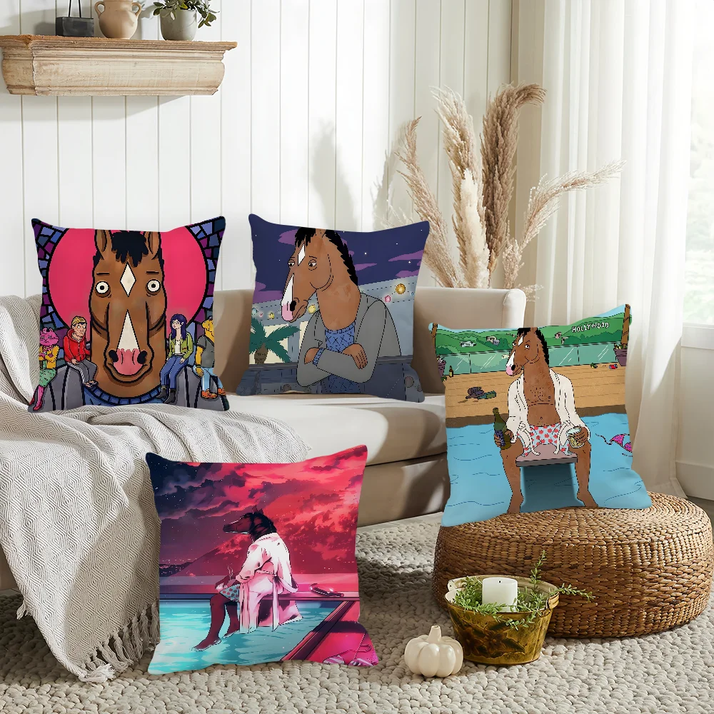 

B-BoJack Lonely H-Horsemans Pillow Case Home Cushion Cover Suitable For Office Sofa Car Suitable For All Seasons