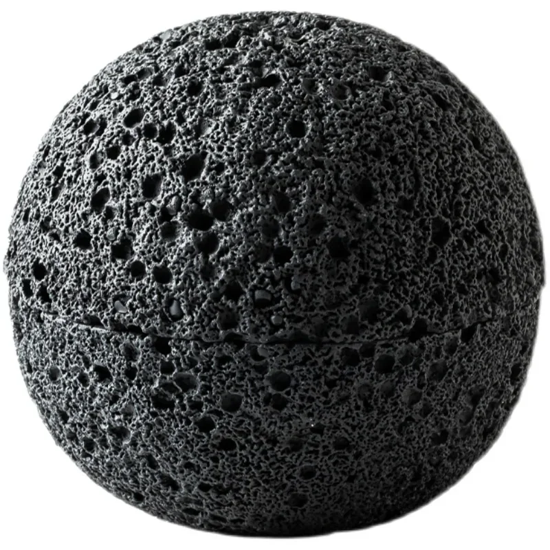 Planet Bowl Molecular Cuisine Creativity Imitation Volcano Stone Ball Place Round Smoke Cup Black Tableware