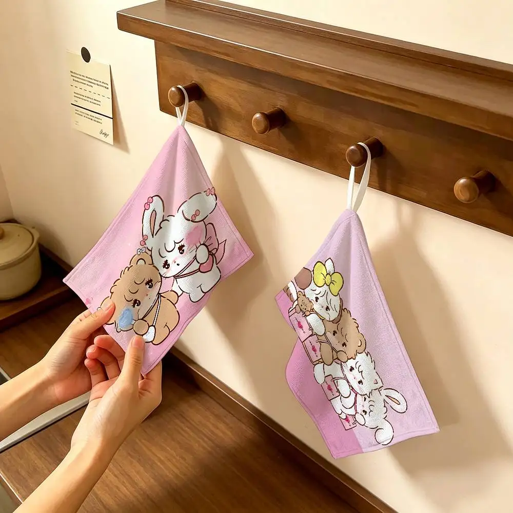 M-Mikko-Illustrations Soft-Whimsical Hanging Kitchen Towel, Polyester Cotton Material, Wear Resistant Hand Wiping Towel for Home