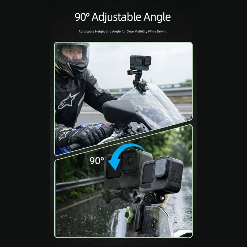 2-Prong-Kamerahalterung für Action6/5Pro für 1–8 mm Klemmung an Windschutzscheibenkanten, verstellbare Kamerahalterungen aus – Detail 1