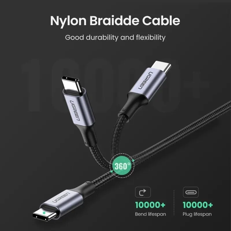 UGREEN 5A Cable USB Type C to USB C Cable 100W Quick Charge4.0 For Samsung Galaxy Z Fold S21 Fast Charge For Macbook Pro