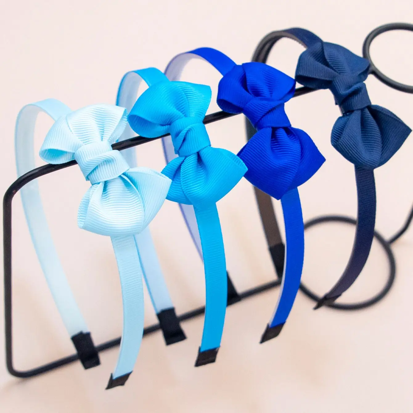 4pcs Grosgrain Ribbon Hair Bows Headbands Plastic Teeth Hairbands Girls Headbands Children Kids Hair Accessories