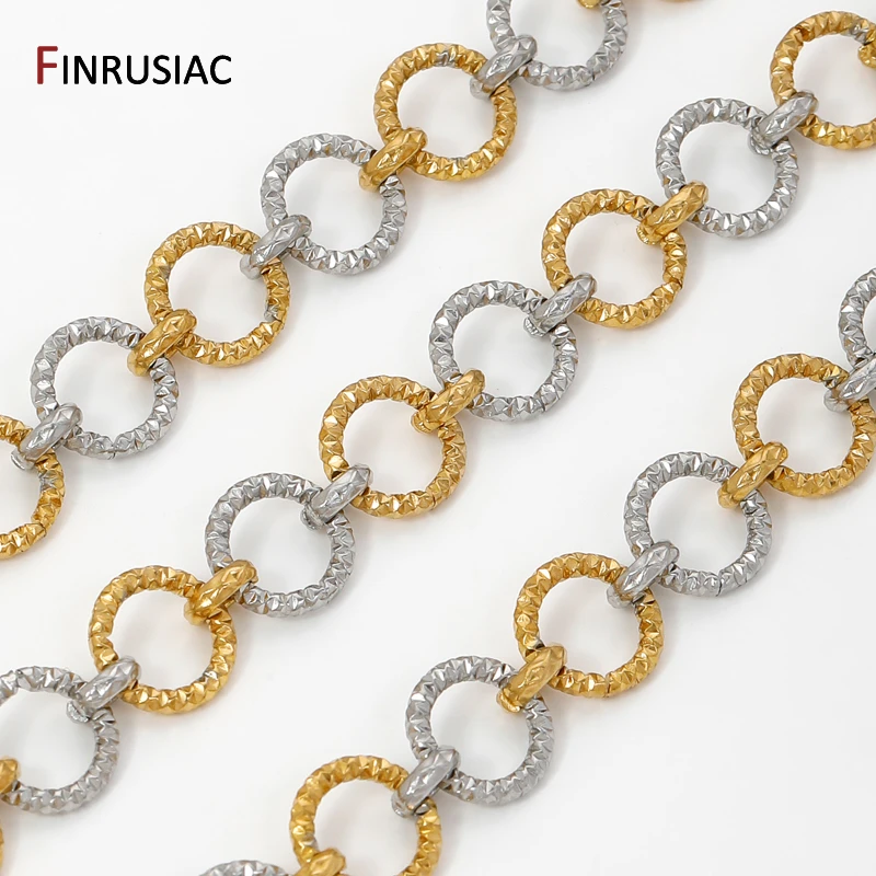 18K Gold Plated Stainless Steel Chain Twisted Circle Bulk Chain for DIY Handmade Jewelry Necklace Making Accessories image 2