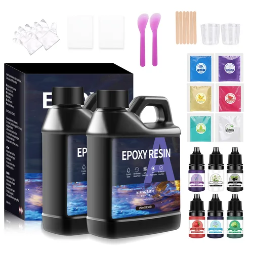 Imagen 2 del producto Nuevo pegamento epoxi de resina AB 500ml/1000ml 1:1 endurecedor adhesivo alto pegamento de cristal de secado rápido para molde de resina DIY fabricación de joyas ﻿