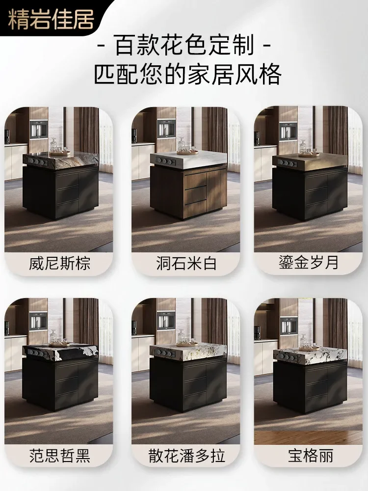 TAO  Multi-functional island cabinet separate narrow island dining table for small household kitchen collapse movable