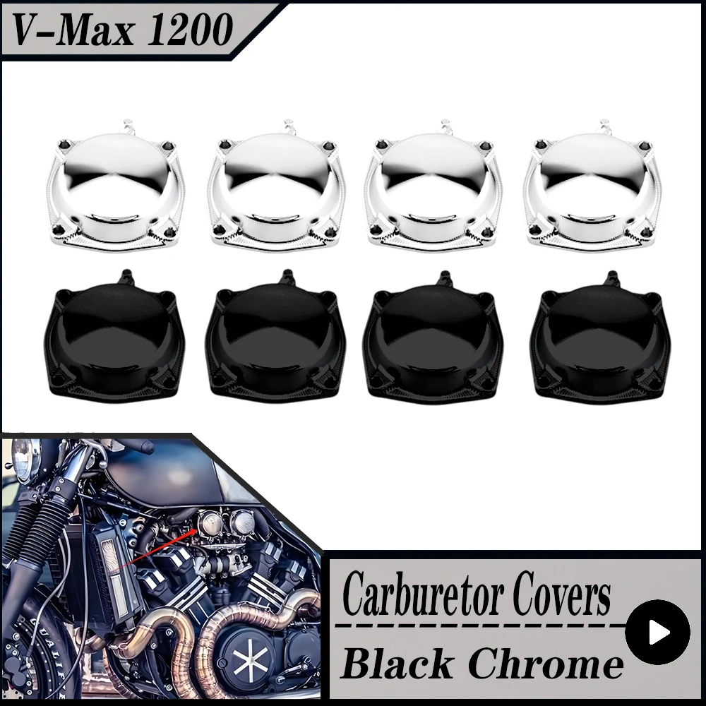 For YAMAHA VMAX V-MAX V MAX 1200 1988-2007 Motorcycle Accessories 4 PCS Carburetor Top Cap Slide Valve Diaphragm Covers