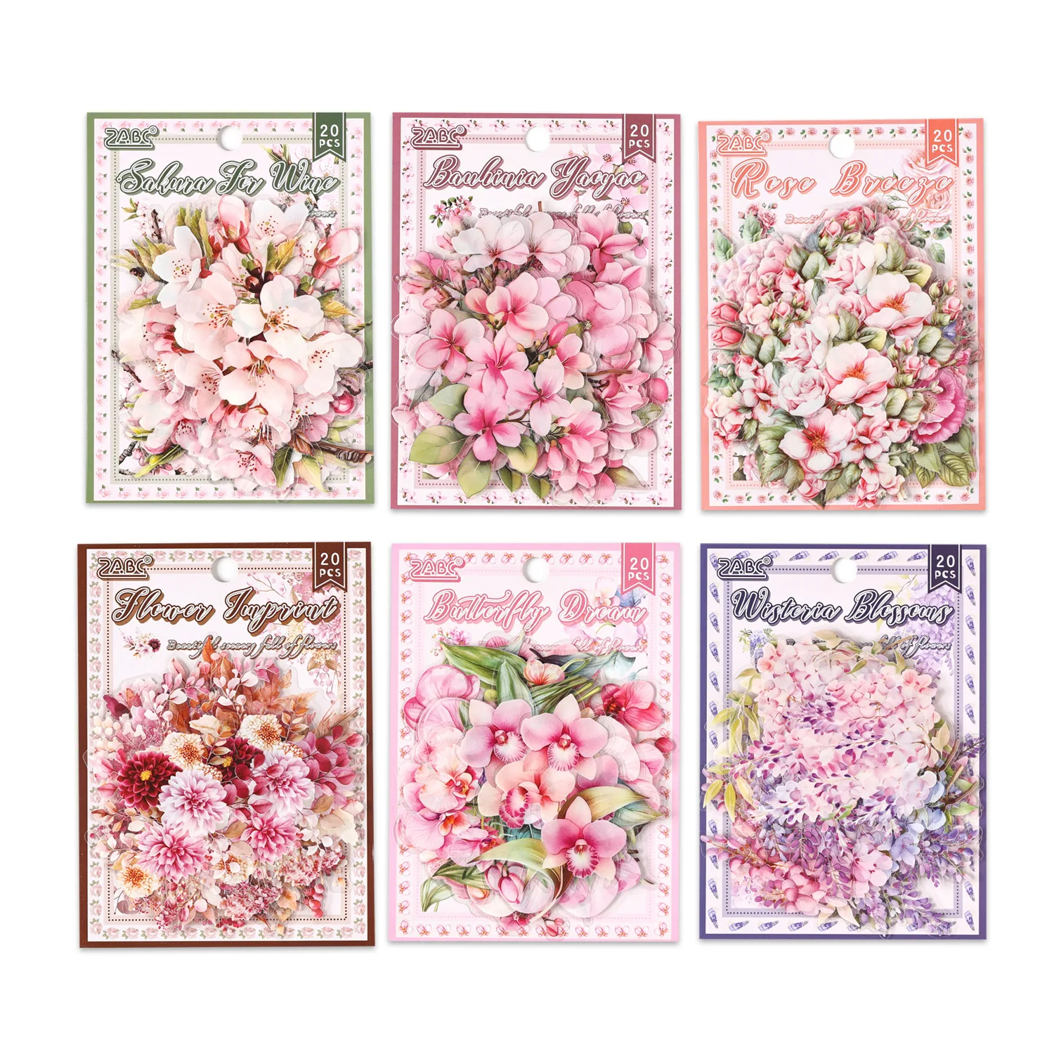 Vintage Full Flowers Beautiful Scenery Material PET Stickers DIY Decals For Scrapbook DIY Handheld Account Stationery Stickers