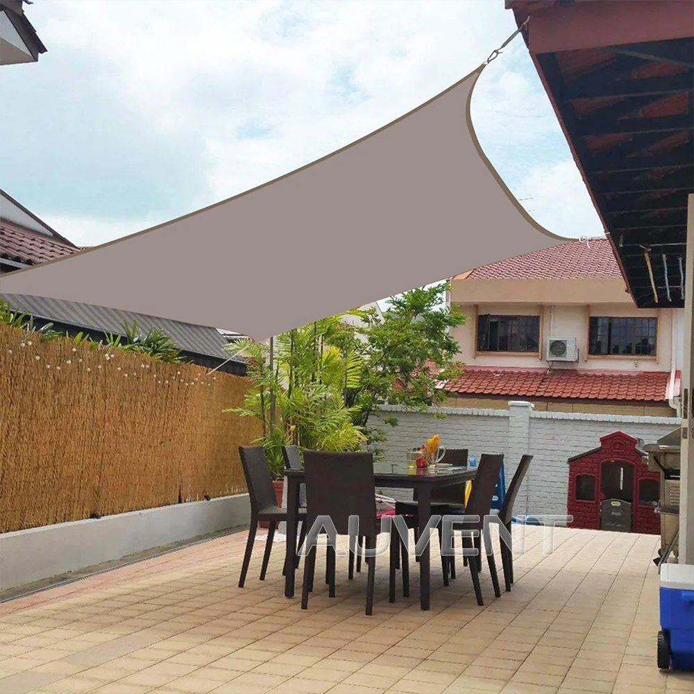 Khaki All size Waterproof Sun Shade Sail Square Rectangle Triangle Garden Terrace Canopy Pool Shade Camp Hiking Yard Awning