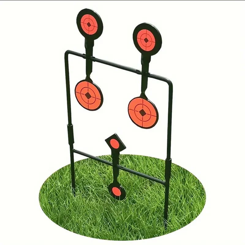 Iron Shooting Targets Dual Layer Paddle Spinner Set 360 Degree Rotating Auto Reset Targets Universal Fit for Slingshot Practice